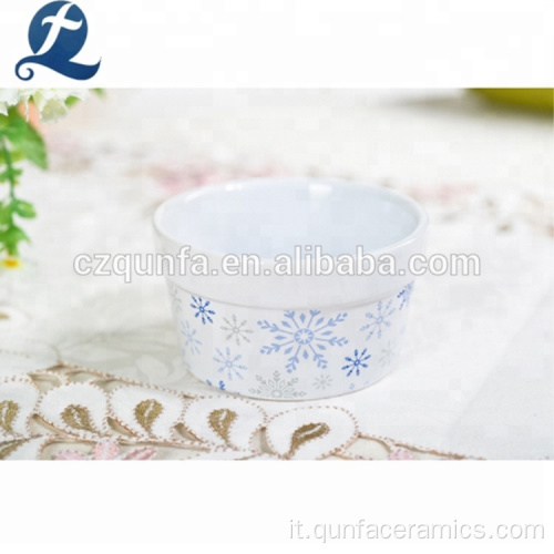 Ceramica da stampa personalizzata alimento a ramekin ceramica tazza